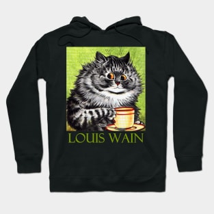 Coffee Cat by Louis Wain Hoodie